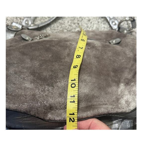 Kathy Van Zeeland On the Rocks Shopper Hobo Slouchy Handbag Metallic Gray NWOT - Picture 7 of 8